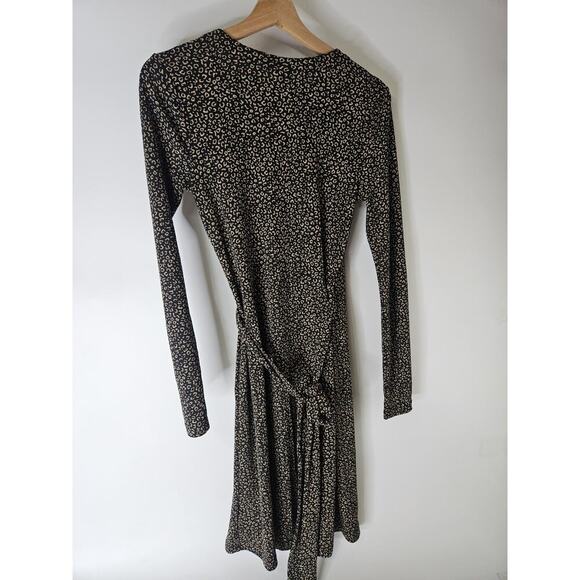 Ann Taylor Polka Dot Front Wrap Mini Dress Long Sleeve Size 0 - Picture 2 of 5